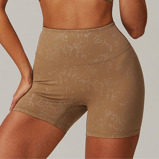 gold stamping High-waisted sports shorts