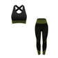 Long-sleeved top + sports bra + Legges three-piece set