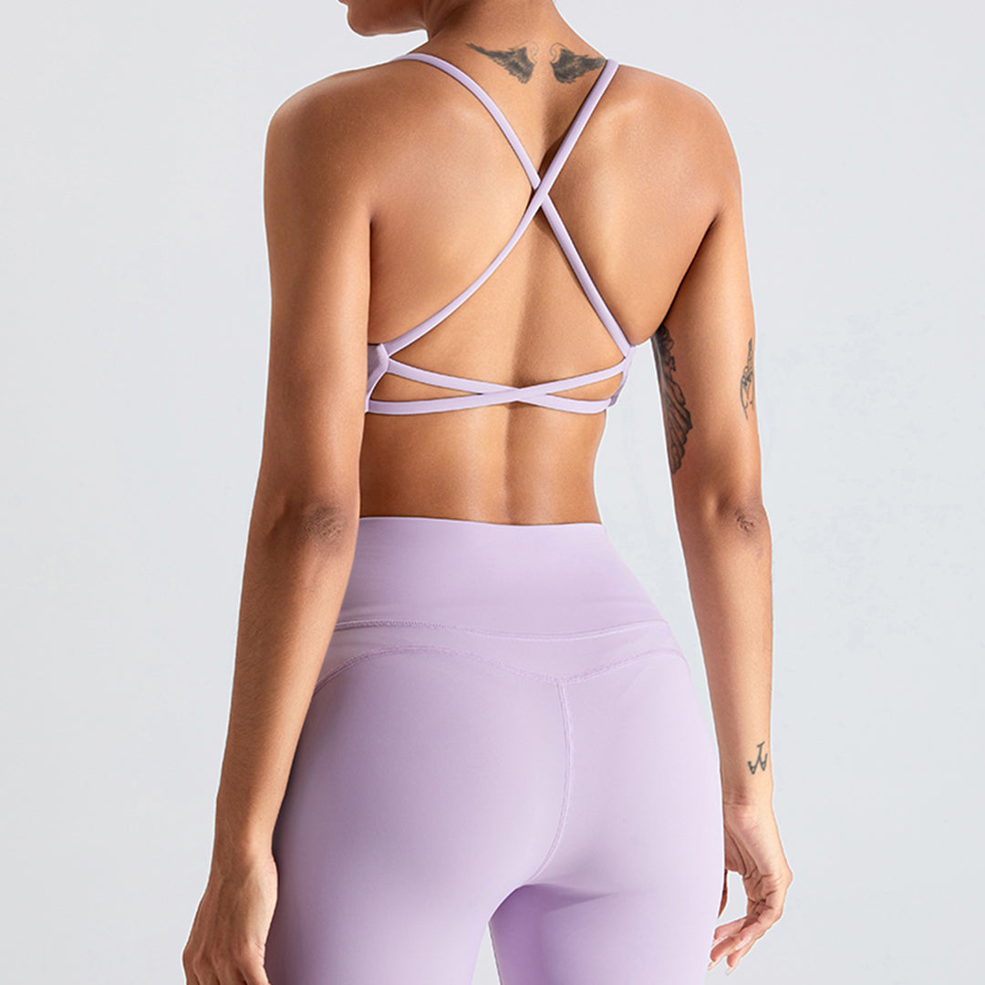 Crossover beauty back yoga sports bras