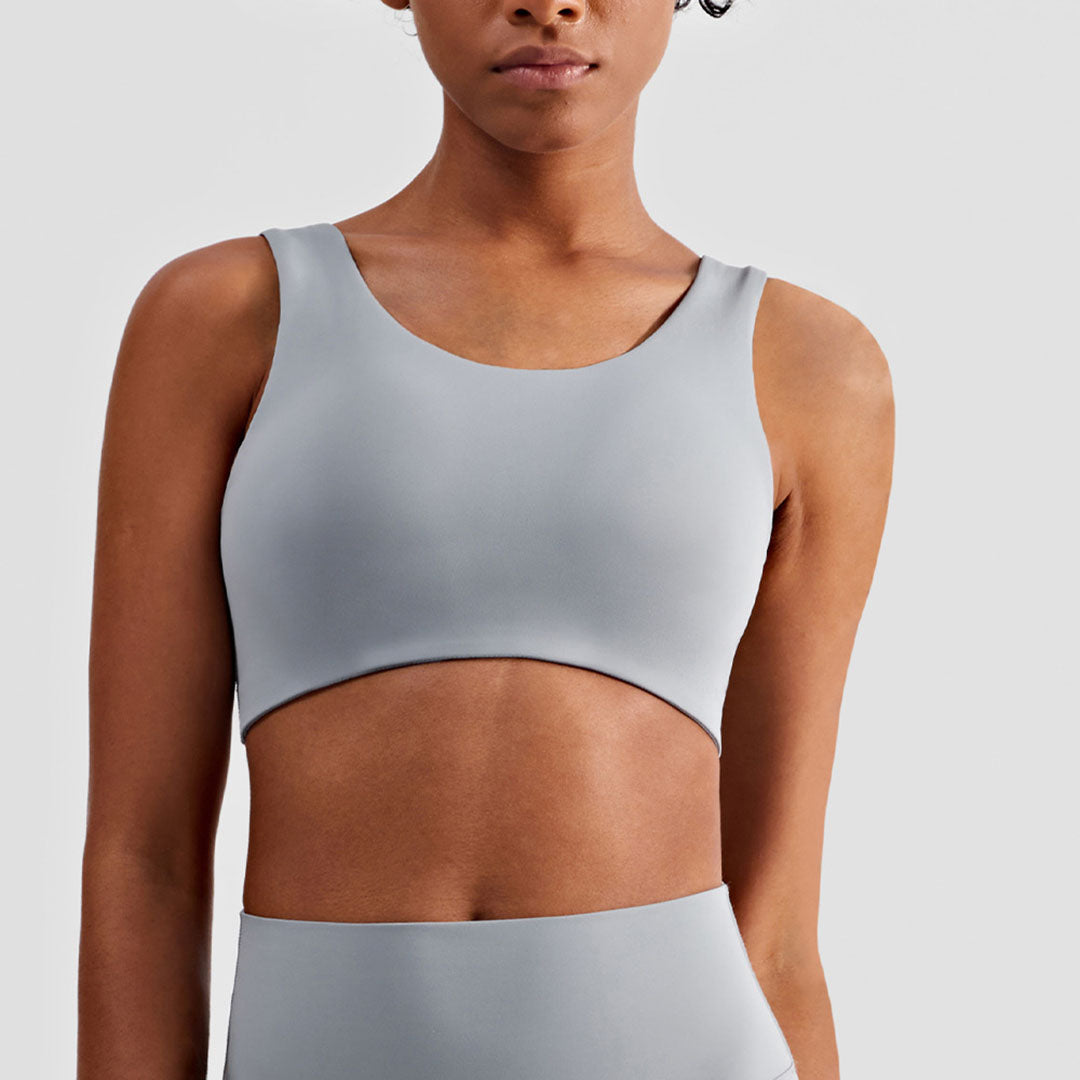 Solid U-shaped back sports bra