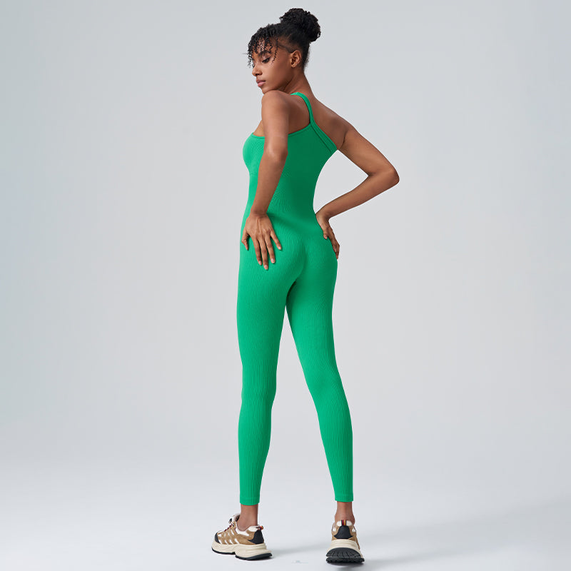 No awkward line shaping thread fitness jumpsuit