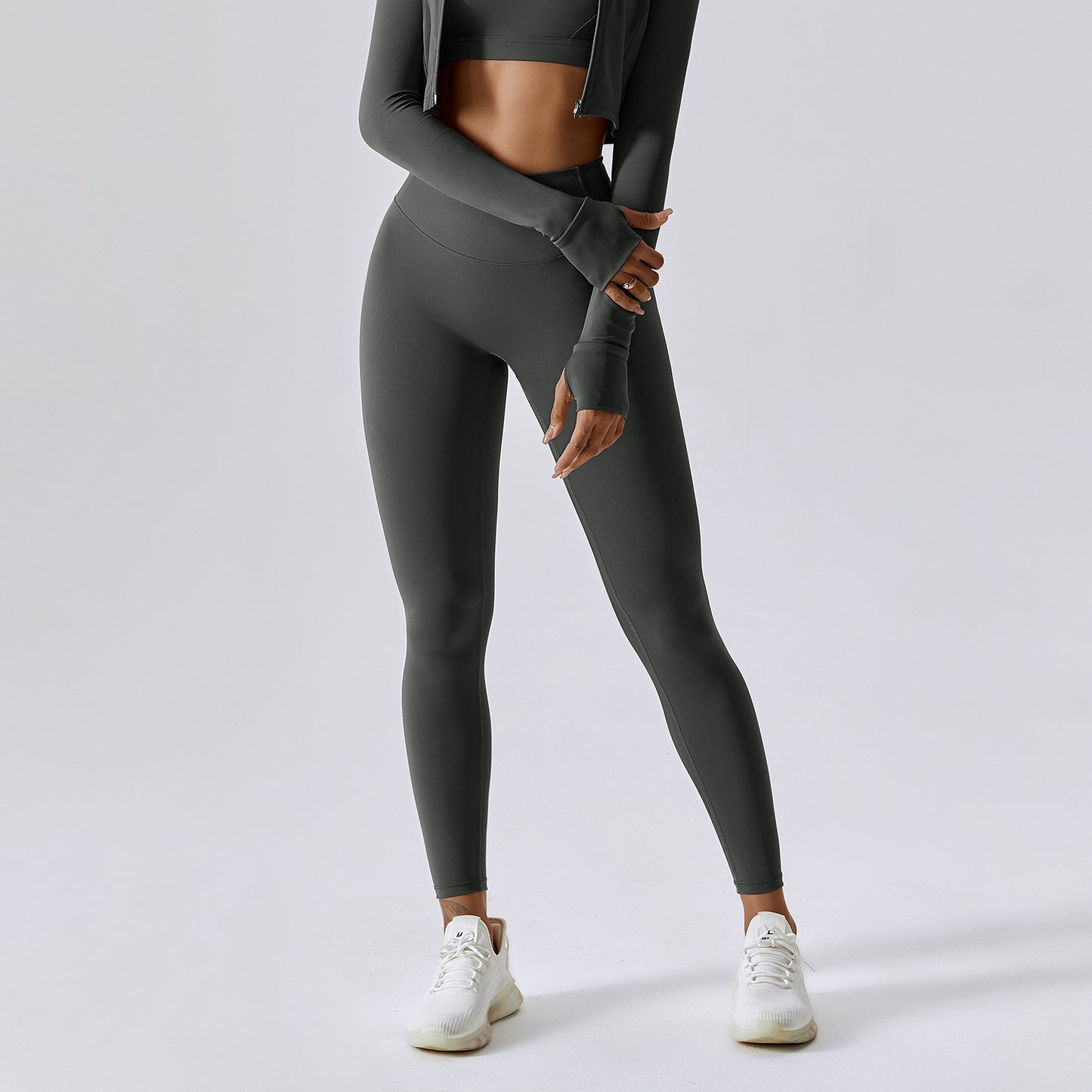 Solid color buttock lift quick-dry exercise Leggings