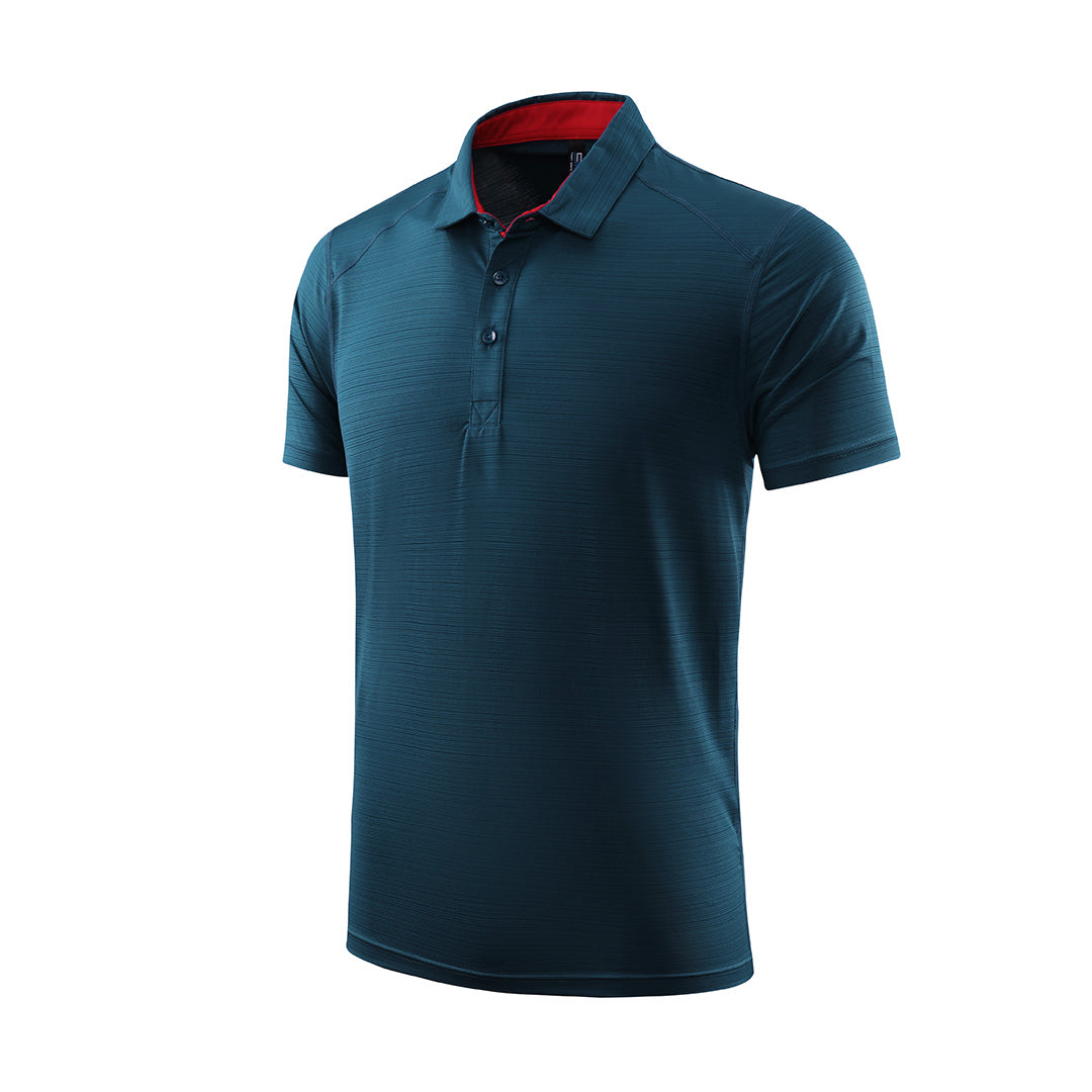 Men's solid color breathable sports polo shirt