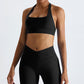 Quick-drying halterneck sports bra