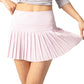 Quick-Dry High Waisted Golf And Tennis Pleated Culottes Skirts