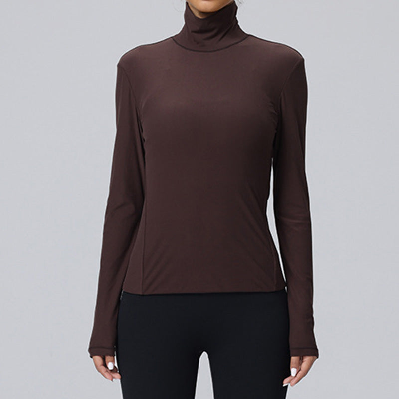 Soft thin tight high-elastic long-sleeved high-neck sweatshirts