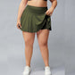 Plus  size solid drawstring double-layer sports shorts