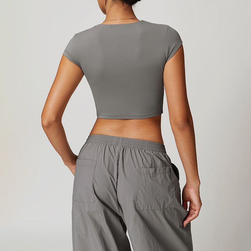 Quick-Dry and Brushed Yoga Crop Top