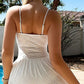 White Eyelet Padded Fit and Flare Two Piece Tankini Set