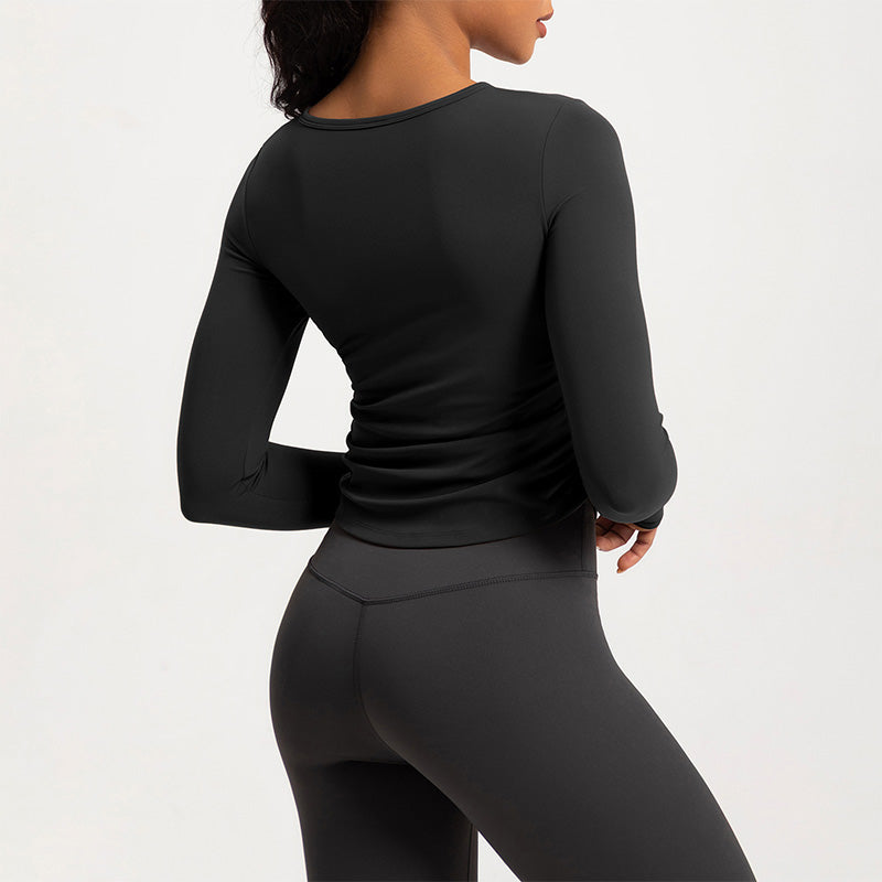 Autumn and winter long sleeved tight fitting fitness top