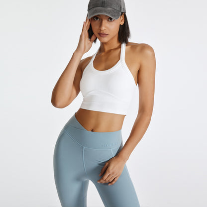 Solid halterneck sports bra