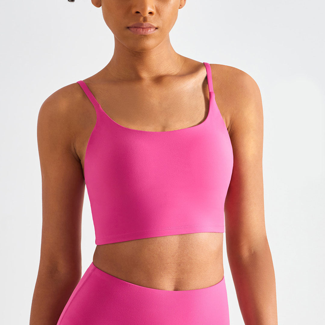 Débardeur de sport en tissu lycra de couleur unie