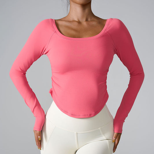 High-stretch skinny sports long-sleeved top