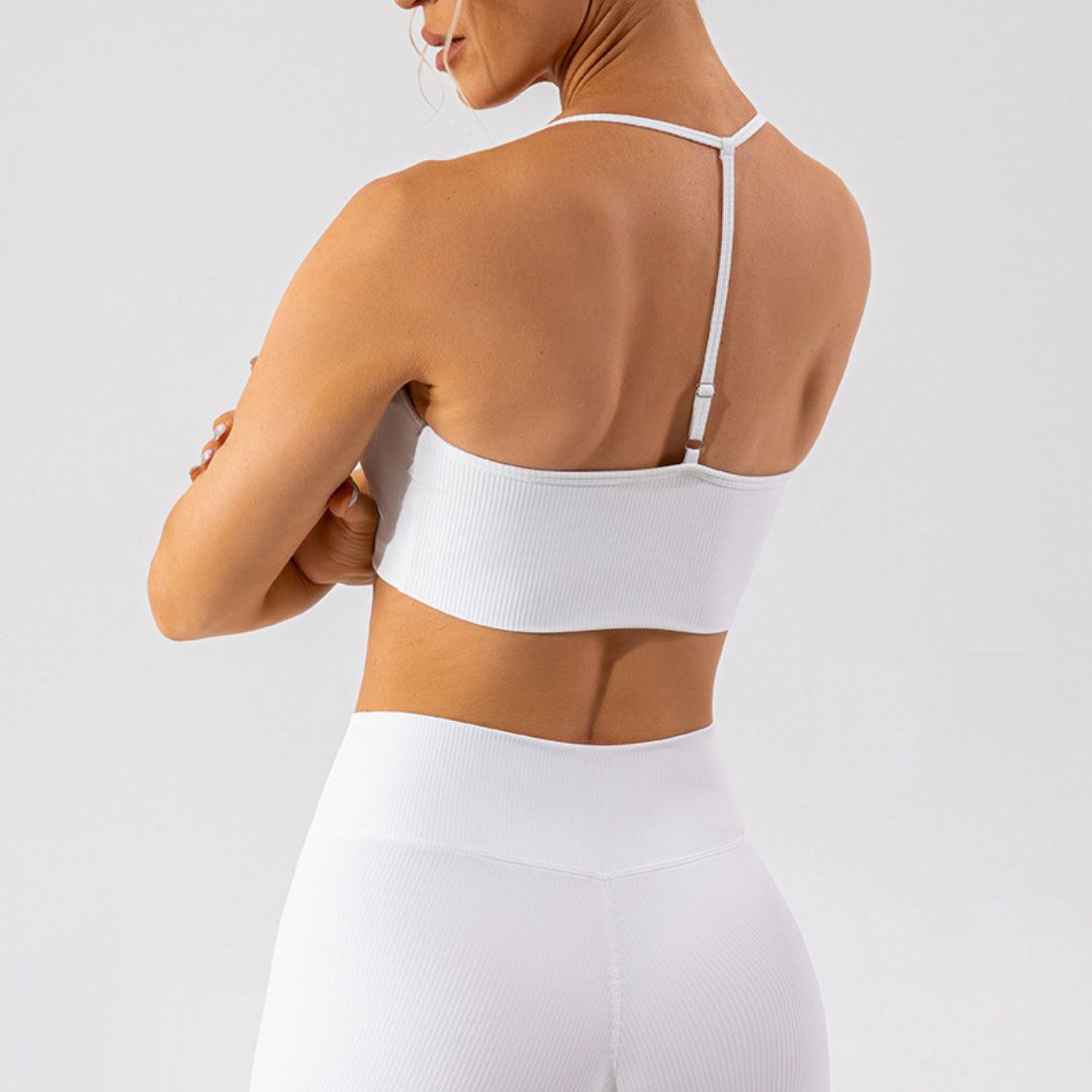 Solid color thin suspender sports bra