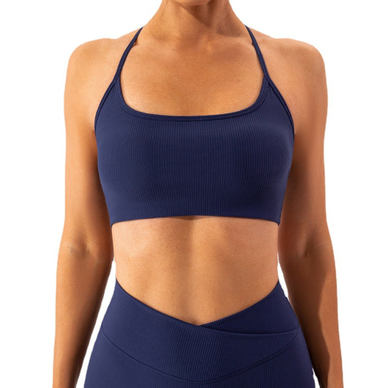 Solid color thin suspender sports bra