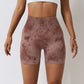 Tie dye seamless hip lift sport shorts