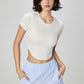 Detachable chest pads casuals short-sleeved top