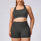 Plus Size Quick Dry Sports Bra + Shorts 2-piece set