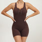 Crossover back cut-out yoga fitness jumpsuit