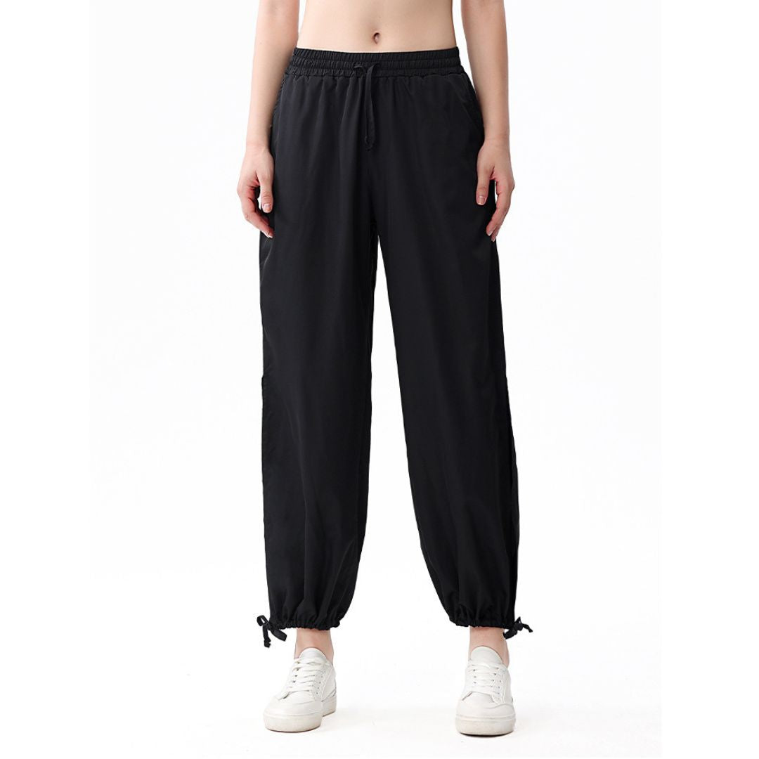 High-waisted loose-fitting sports jogging pants