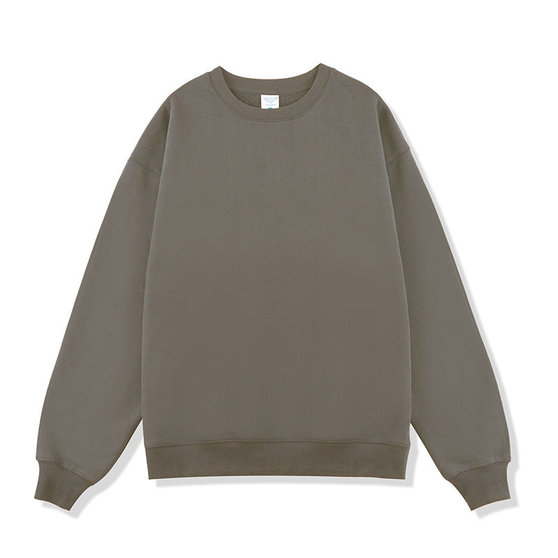 Solid color velvet crew neck sweatshirt