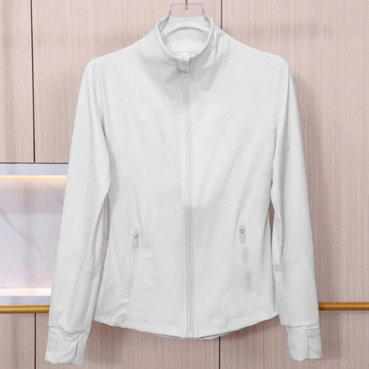 Slimming nude running fitness zipper stand collar sports Jacket