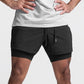 Men's double-layer quick drying sports shorts