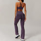 Thin straps sports Bra + Flared Leg pants 2-piece set