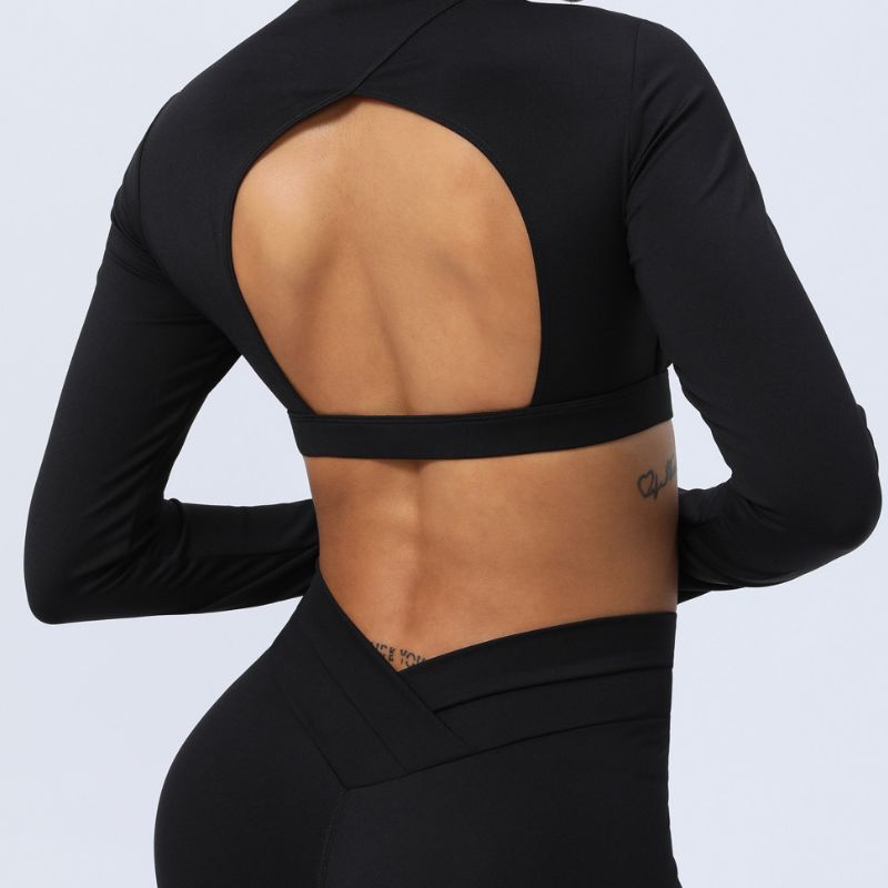 Cross backless nude fitness suit