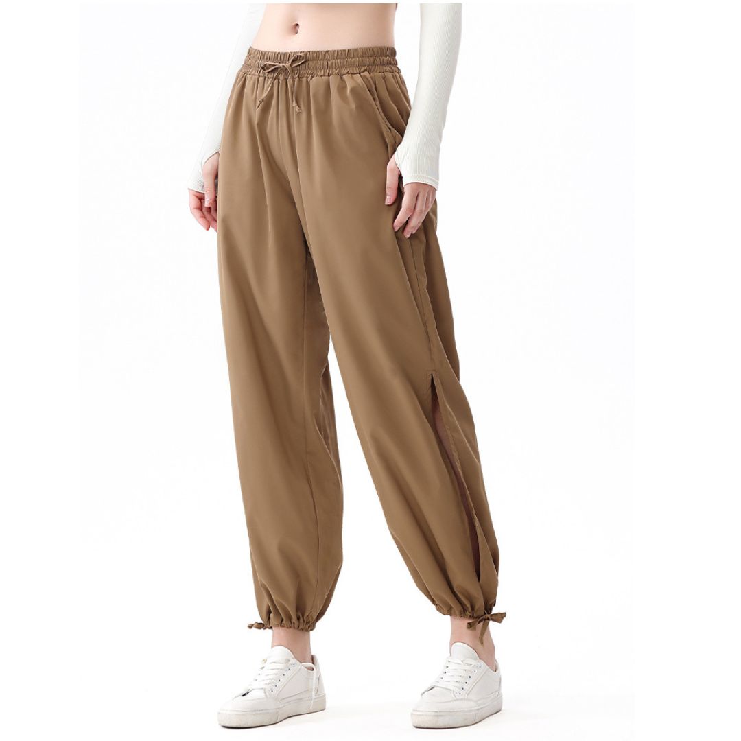 High-waisted loose-fitting sports jogging pants