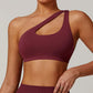 Seamless one shoulder Hollow out Fitness Bra