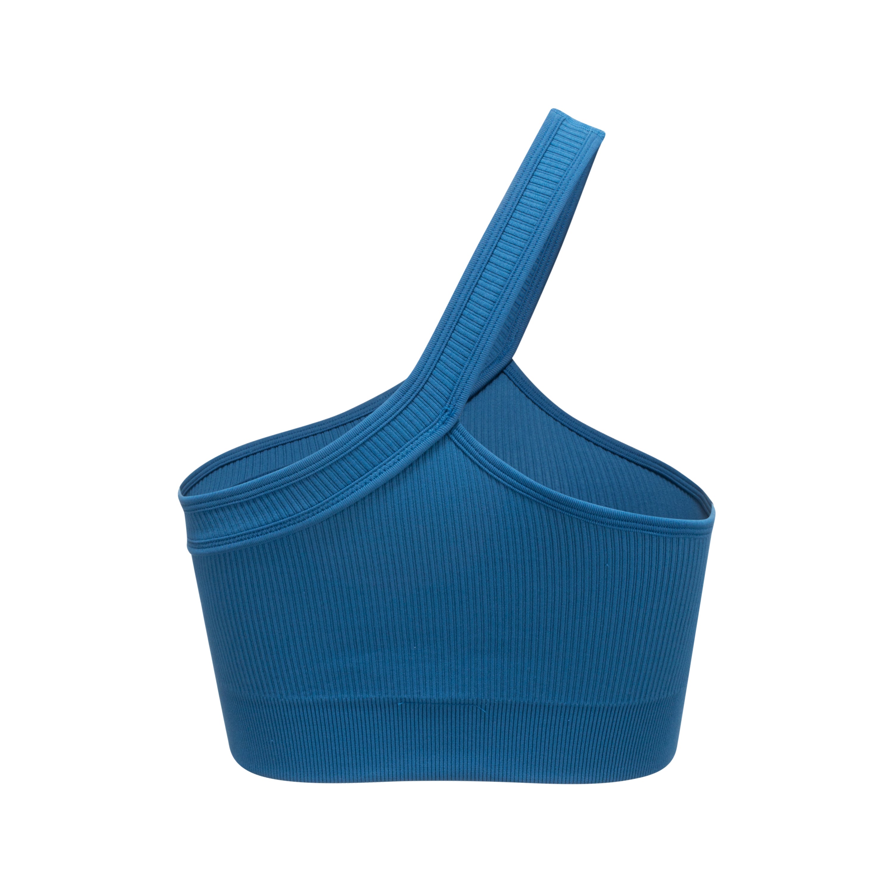 Seamless slanted shoulder sports bra