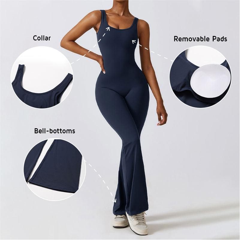 Buttock-lifted backless jumpsuit