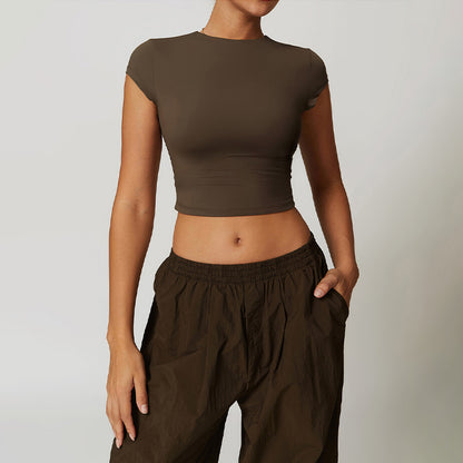 Quick-Dry and Brushed Yoga Crop Top