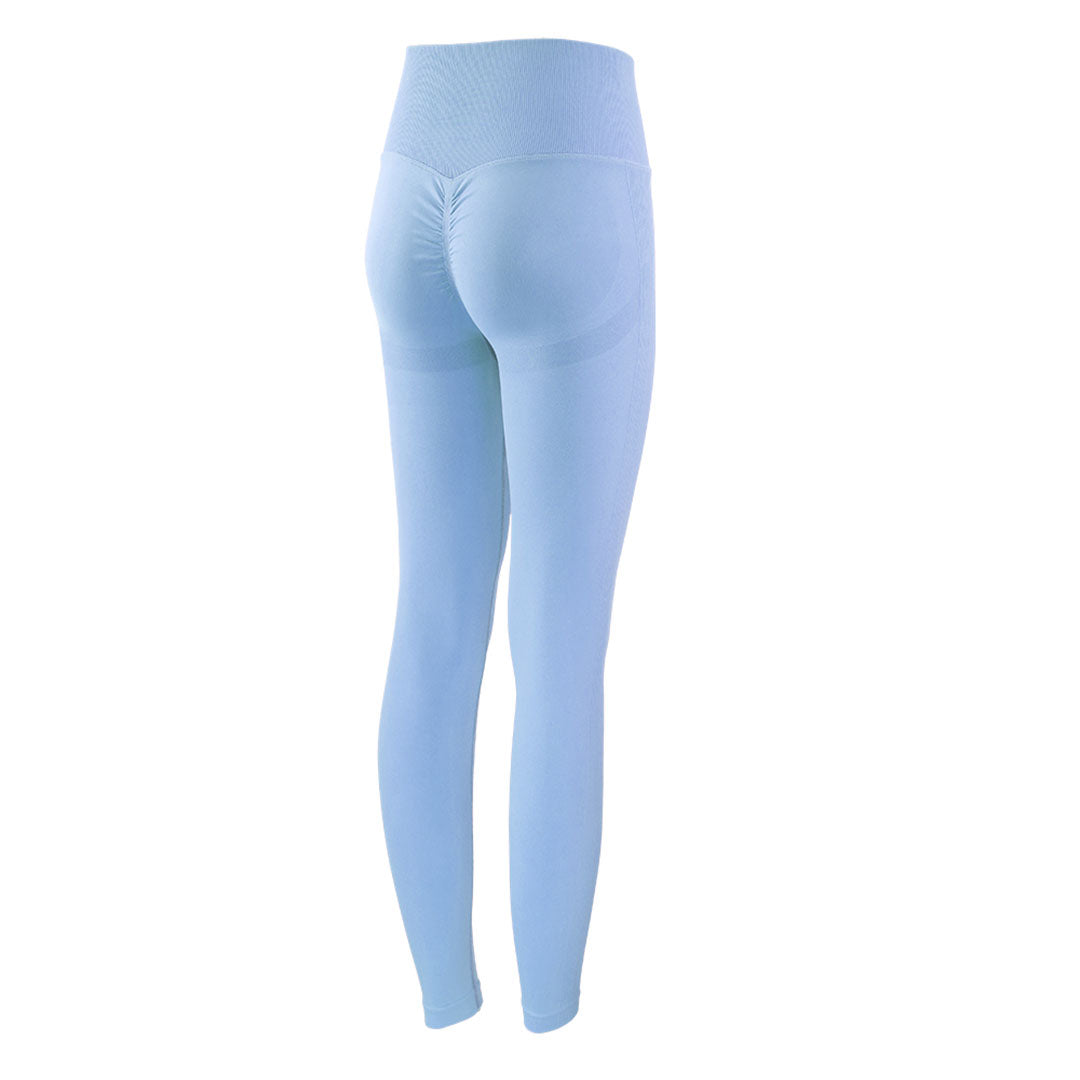 Leggings de yoga de sport taille haute de couleur unie