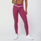 Contrasted Color cross V-waist tight sports leggings