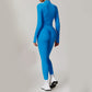 Long Sleeve Full Zipper Fitness jacket + High waist leggings 2-piece set