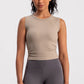 Nude pleated slimming fitness running vest top