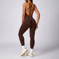 Cut-out beautiful back seamless sports bodysuits