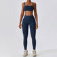 Breathable quick-drying bra & sports leggings 2-piece set