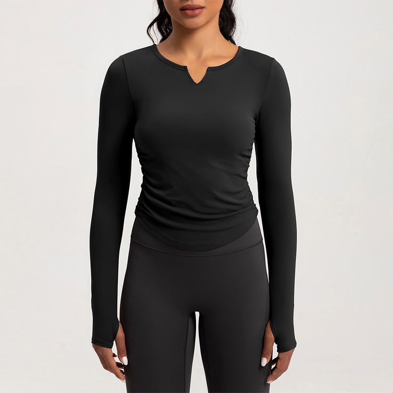 Autumn and winter long sleeved tight fitting fitness top