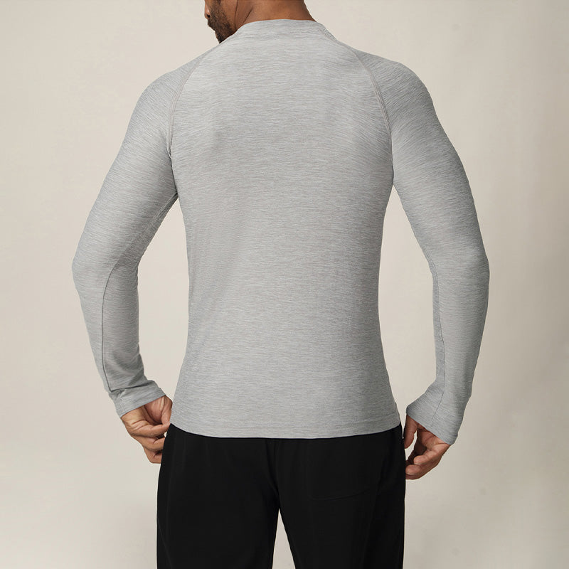 Men's sports quick dry button long sleeve top