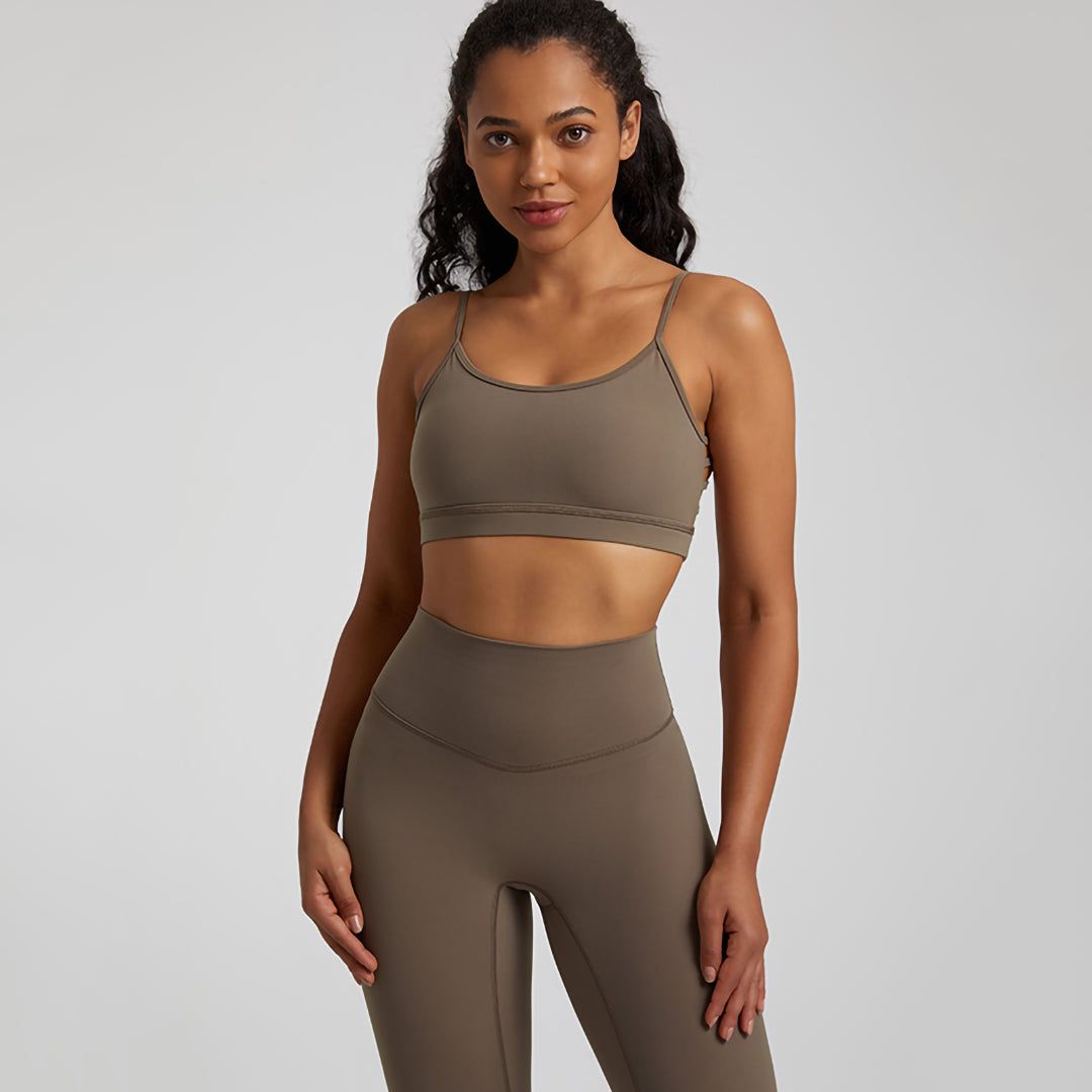 High stretch back bifurcation sports bra