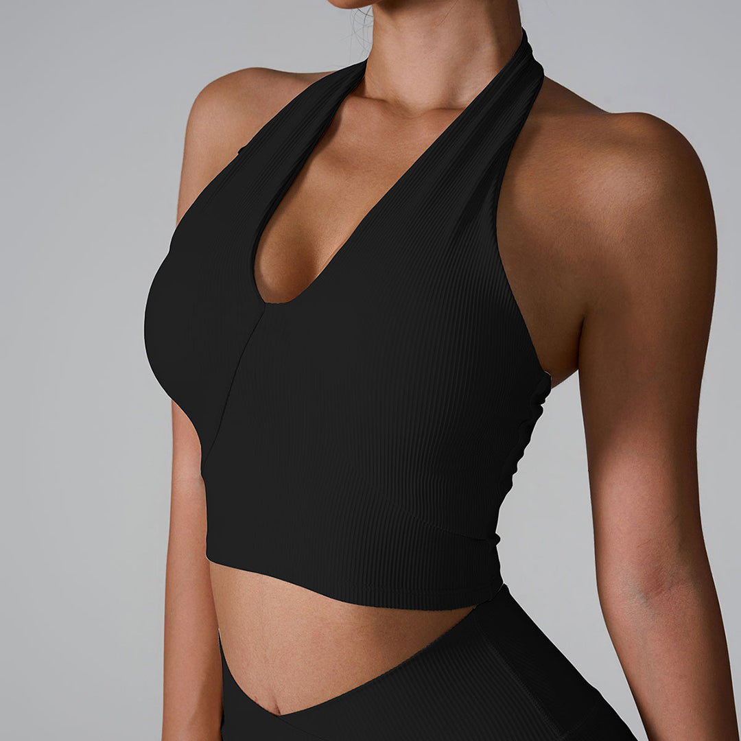 Running halter neck skinny sports bras