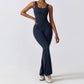 Buttock-lifted backless jumpsuit