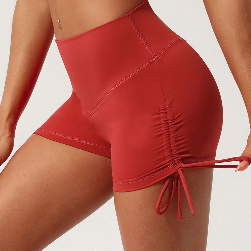 New pleated drawstring yoga shorts