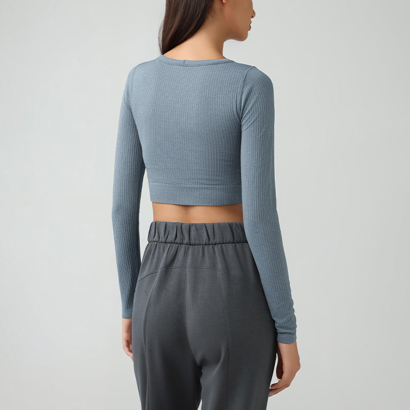 Breathable Outdoor Sports Long Sleeve Crop Top