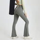 Solid color high waist flared pants