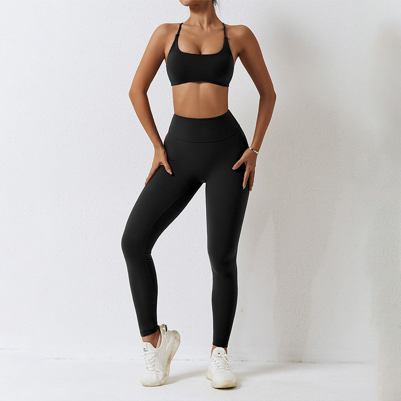 3/4 cup sports bra &leggings 2-piece set