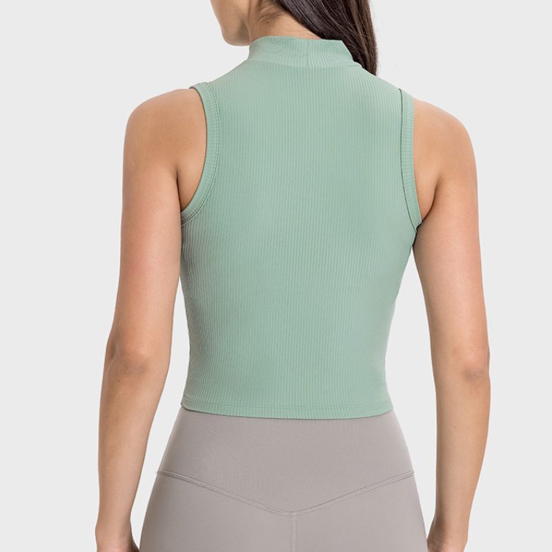 High-neck yoga moisture-wicking sports tank tops